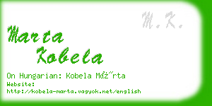 marta kobela business card